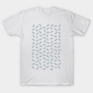 White Confetti on Textured Casper Blue Background T-Shirt